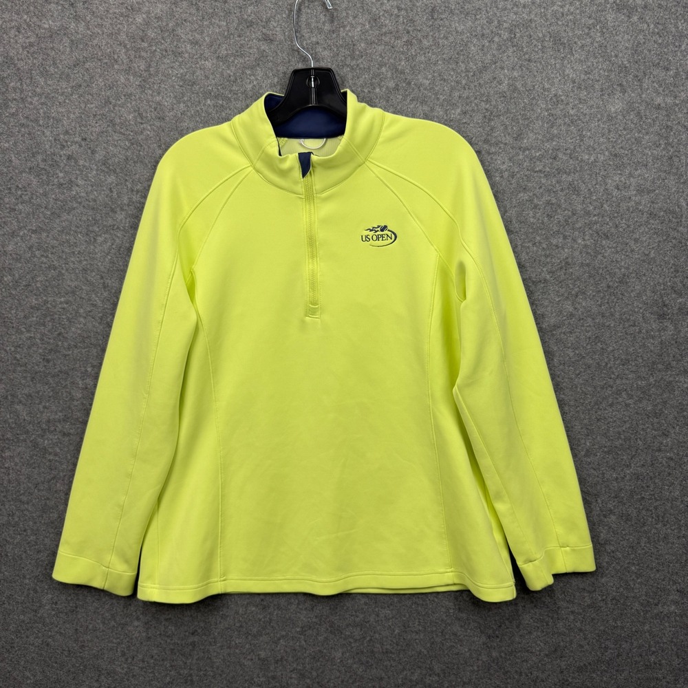 Zero Restriction US Open Neon Yellow Quarter Zip‎ Pullover Mens XL L290L Navy